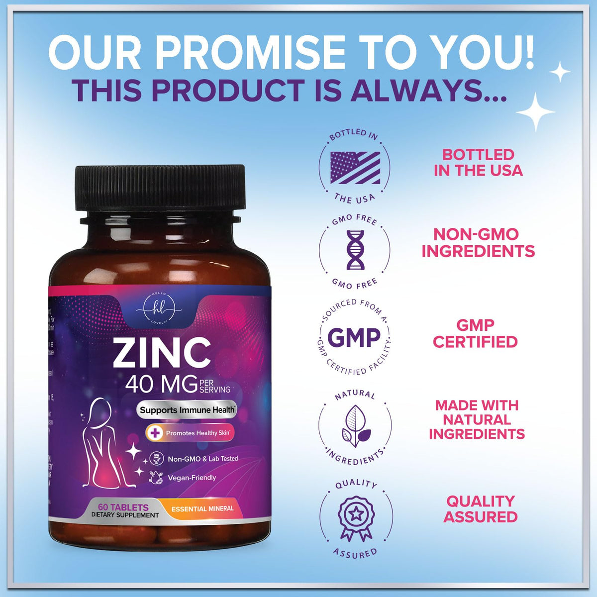 Zinc Gluconate, 40 mg – 60 Count