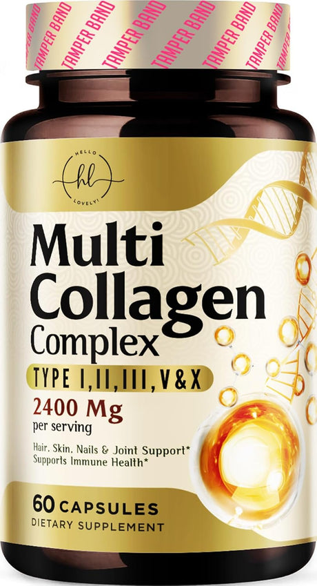 Collagen Peptides for Women & Men - Type I, II, III, V, X Multi Collagen, Hydrolyzed Collagen Supplement Supports Hair, Nail, Skin, Bone and Joint Health with Vital Nutrients & Proteins