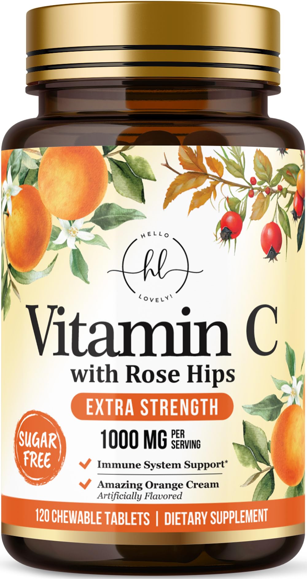 Vitamin C with Rose Hips, 1,000 mg – 120 Count