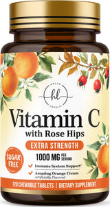 Vitamin C with Rose Hips, 1,000 mg – 120 Count