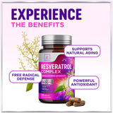 Resveratrol Supplement 1800mg - Trans-Resveratrol Antioxidant Complex - 120 Vegan Capsules