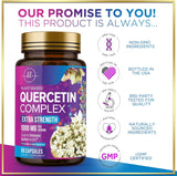 Quercetin Supplement - 500 mg Quercetin Capsules for Heart Health & Immune Support, Extra Strength Quercetin 1000mg Serving, Antioxidant & Respiratory Health, Gluten Free, Non-GMO