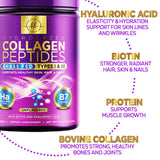 Hydrolyzed Collagen Peptides Powder 20g With Hyaluronic Acid & Biotin - Unflavored Grass Fed Collagen Powder with Type I & III Collagen Supplements - Hair, Nail, Skin & Joint Support
