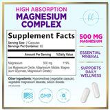 Magnesium Complex 500 mg - Best Blend of Glycinate, Citrate, Malate & Oxide - Supports Sleep, Muscle, Bone & Heart Health - High Absorption, Chelated Magnesium Mineral Supplement - 120 Capsules