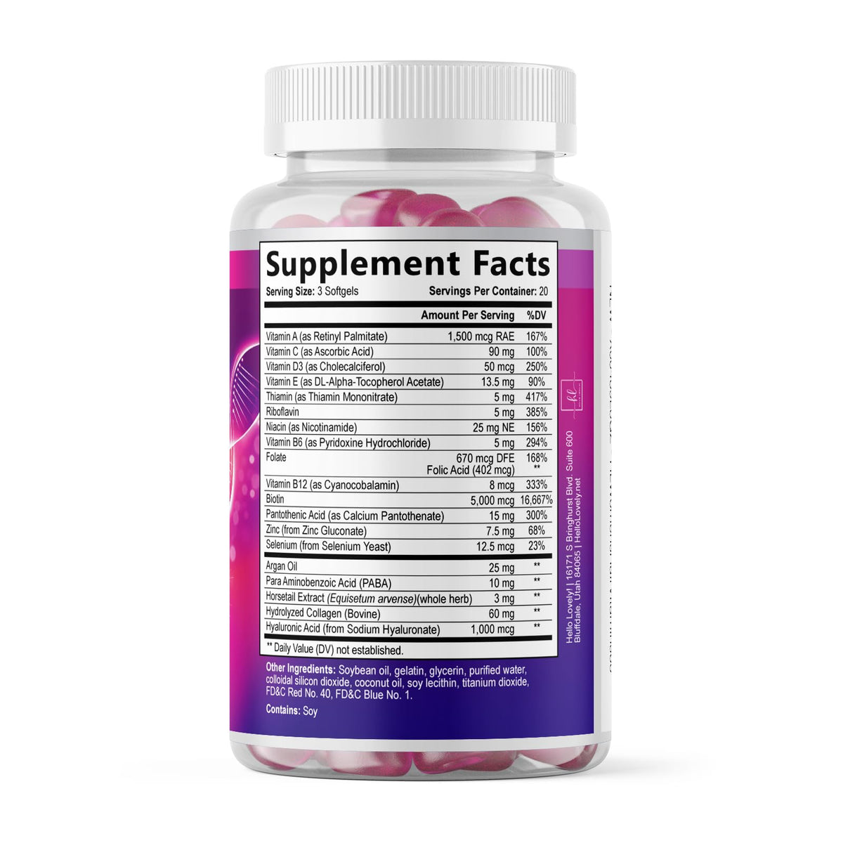 Hair, Skin + Nails with Biotin, Keratin + Collagen – 60 Count