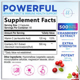 Cranberry Extract + Vitamin C, 25,000 mg Formula – 120 Count