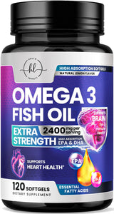 Triple Strength Omega-3 Fish Oil, 2,400 mg – 120 Count
