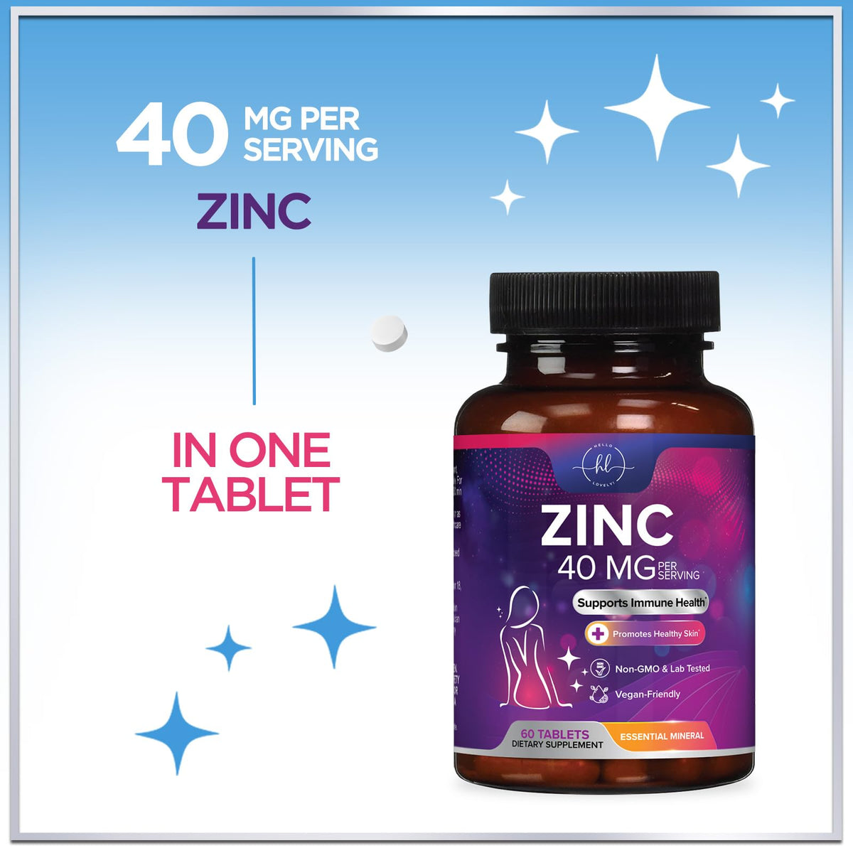 Zinc Gluconate, 40 mg – 60 Count
