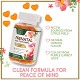 Prenatal Multivitamin Gummy w/ Folic Acid + DHA, Prenatal Vitamins with Omega 3, Vitamins B6, B12, C, D3 & Folate for Pregnancy Support, Prenatal Gummies for Women, Non-GMO Gluten Free - 60 Count