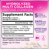 Multi Collagen Peptides Supplement - Hydrolyzed Types I, II, III, V & X Multi Collagen Pills, Hydrolyzed Collagen Peptides Supplements, Hair, Skin, Nail, and Joint Support Supplement, 60 Capsules
