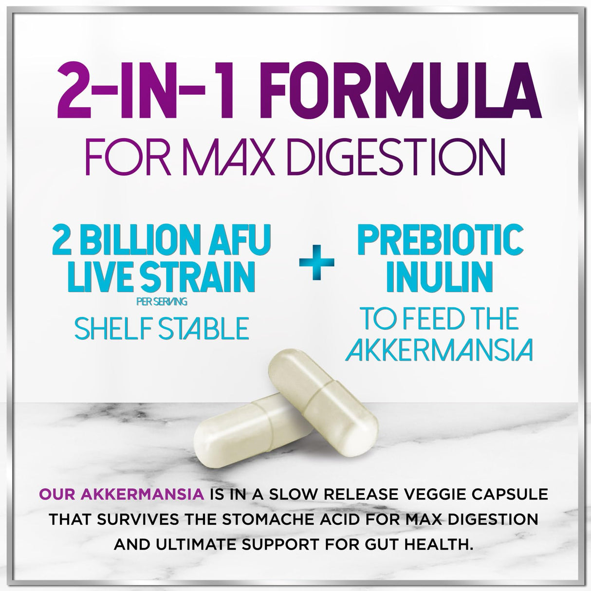 Akkermansia Probiotic with Prebiotic Fiber â€“ 120 Capsules