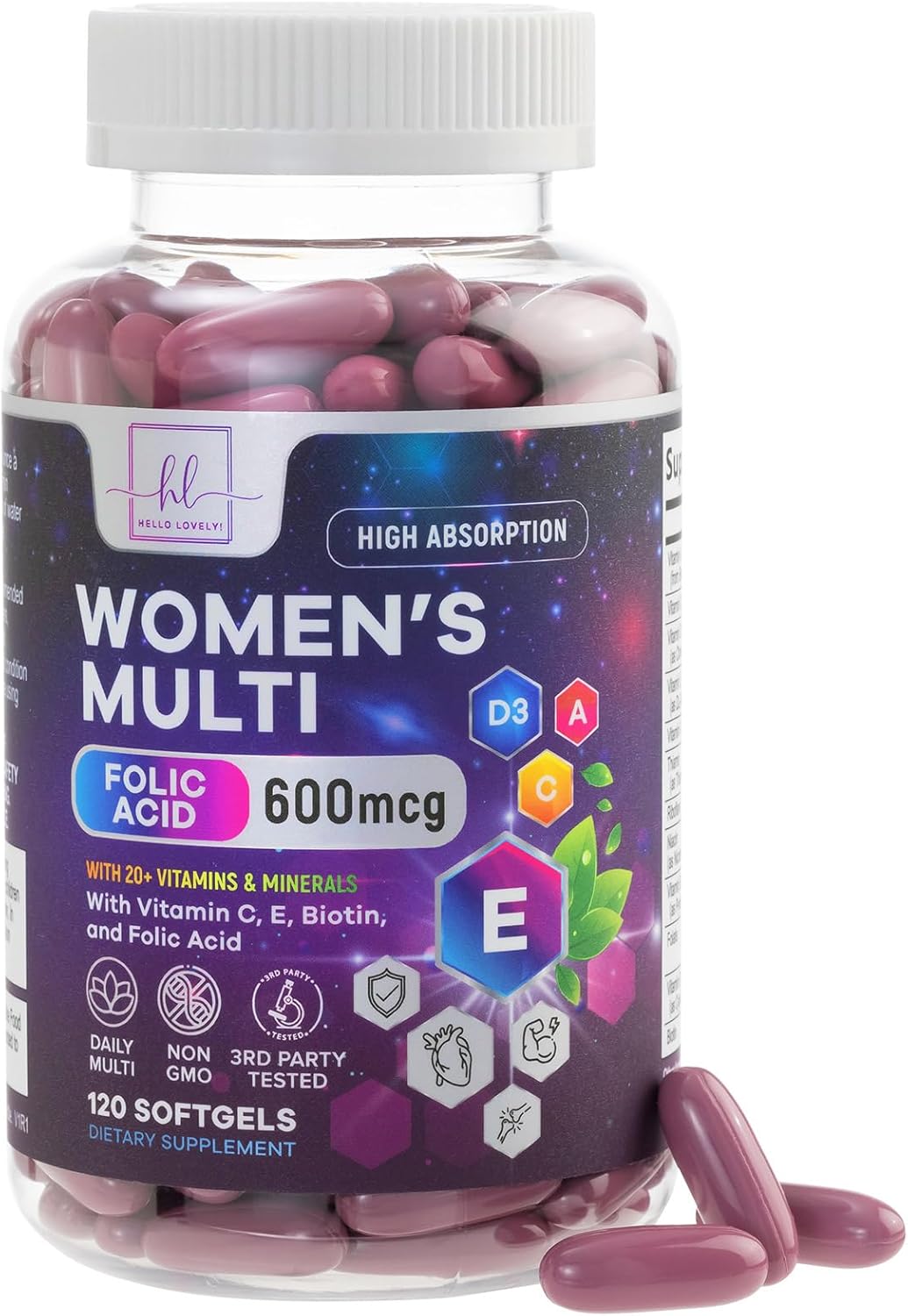 Womens Complete Multivitamin - Once Daily Women's Multi with Vitamin A, B6, B12, C, D, Biotin, Folate, Iron & Zinc, Energy & Immune Health Support, Gluten-Free Multivitamin for Women