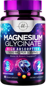 Magnesium Glycinate 1000mg | | Chelated to Support Bone â€“ 60 Capsules