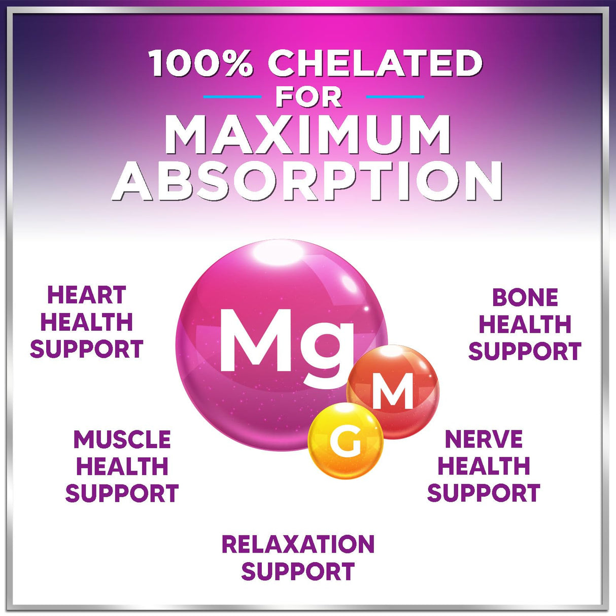 Magnesium Glycinate 1000mg | High Absorption | Chelated to Support Bone, Muscle, Nerves & Heart Health | Natural Sleep & Stress Support Women & Men | Vegan, Gluten & Soy Free, Non-GMO | 120 Capsules