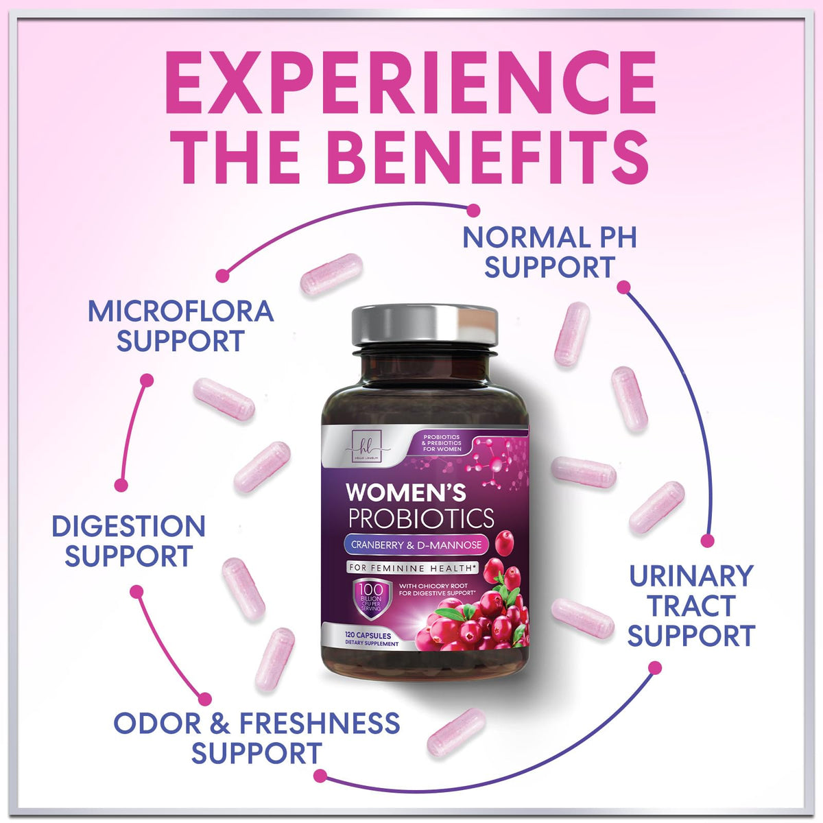 Women’s Probiotic, 50 Billion CFU + Cranberry – 120 Count