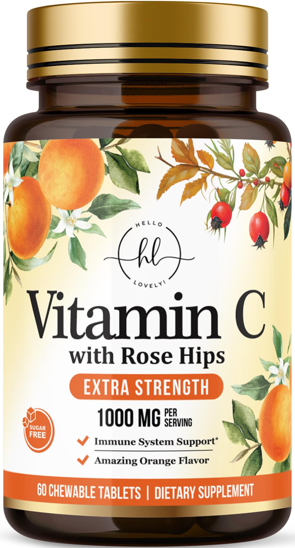 Vitamin C with Rose Hips, 1,000 mg – 60 Count
