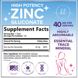 Zinc Gluconate, 40 mg – 120 Count