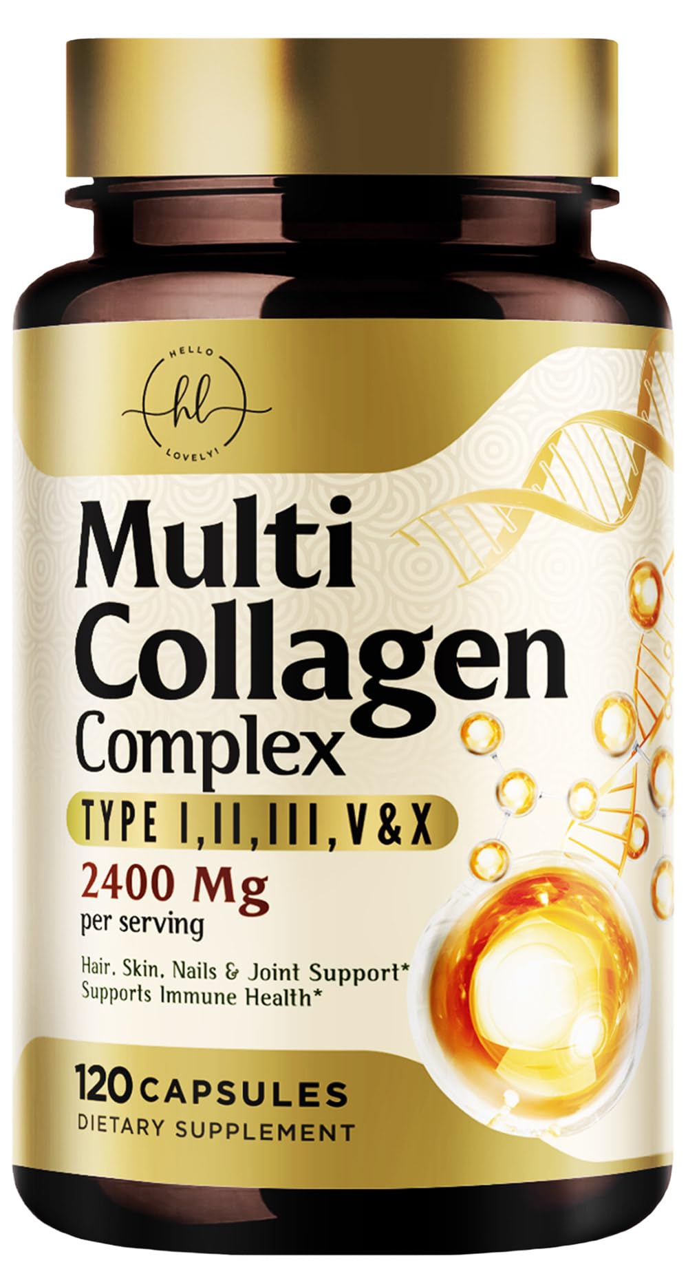 Multi Collagen Capsules, Types I, II, III, V + X – 120 Count