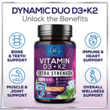Vitamin D3 K2 - Vitamin D3 (5000 iu) & 100 mcg Vitamin K2 (MK-7) Complex for Immune Support & Bone, Teeth & Muscle Health - Easy to Swallow, Gluten Free, Non-GMO, Bottled in USA - 240 Softgels