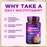 Multivitamin for Women - 3X Strength Daily Women Multivitamin, Vitamins A, D, C, E, Biotin, Folic Acid, Calcium, & Iron, Complete Multi Vitamin for Beautiful Hair & Skin, Bottled in USA, 120 Capsules