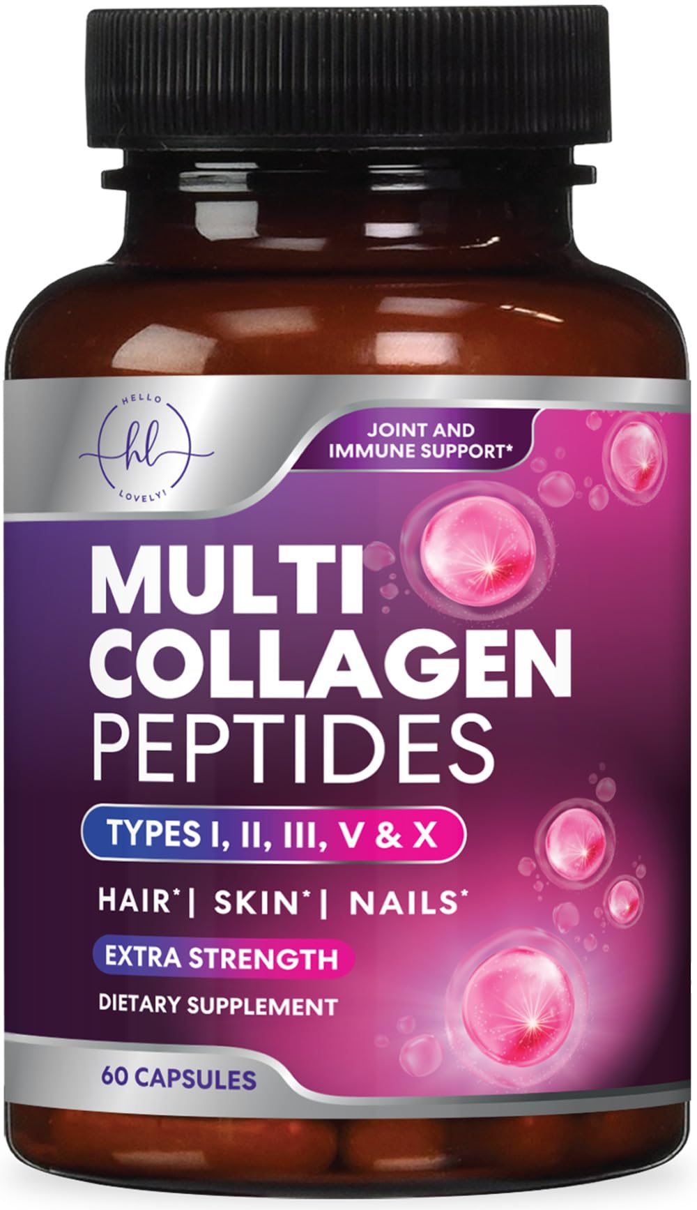 Multi Collagen Capsules, Types I, II, III, V + X – 60 Count