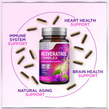 Resveratrol Supplement 1800mg - Trans-Resveratrol Antioxidant Complex - 60 Vegan Capsules