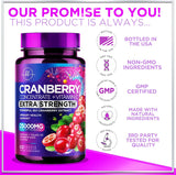 Cranberry Extract Pills + Vitamin C (25,000mg Formula) Urinary Tract Support, Sugar Free Cranberry Supplement for Women & Men, Cranberry for Urinary Health Support, NON-GMO, Gluten Free - 60 Count