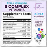 B-Complex with Vitamin C + Folic Acid – 60 Capsules