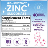 Zinc Gluconate, 40 mg – 60 Count