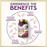 Vitamin D3 5,000 IU + K2 MK-7 Chewables – 120 Tablets