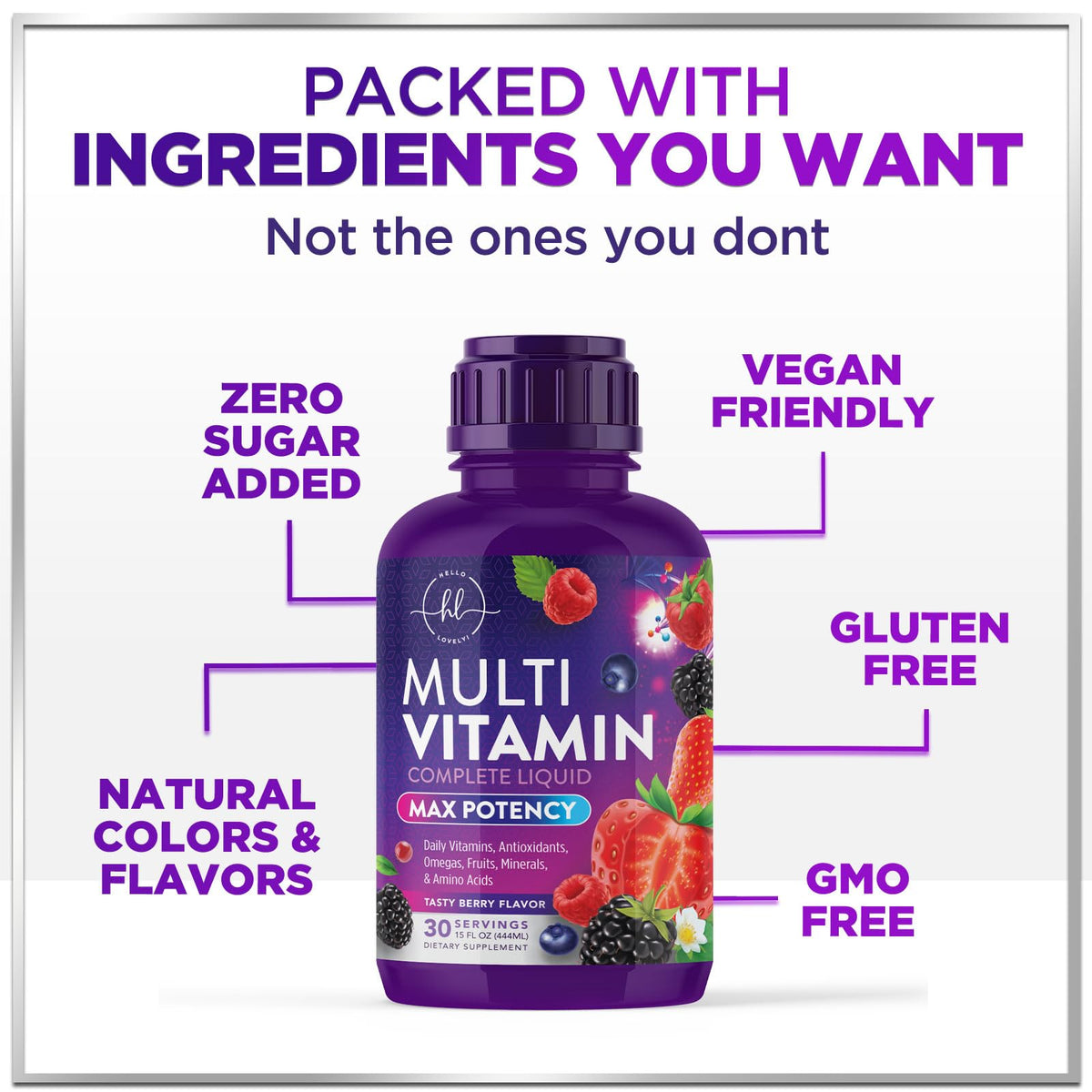 Daily Liquid Multivitamin, Berry – 15 fl oz