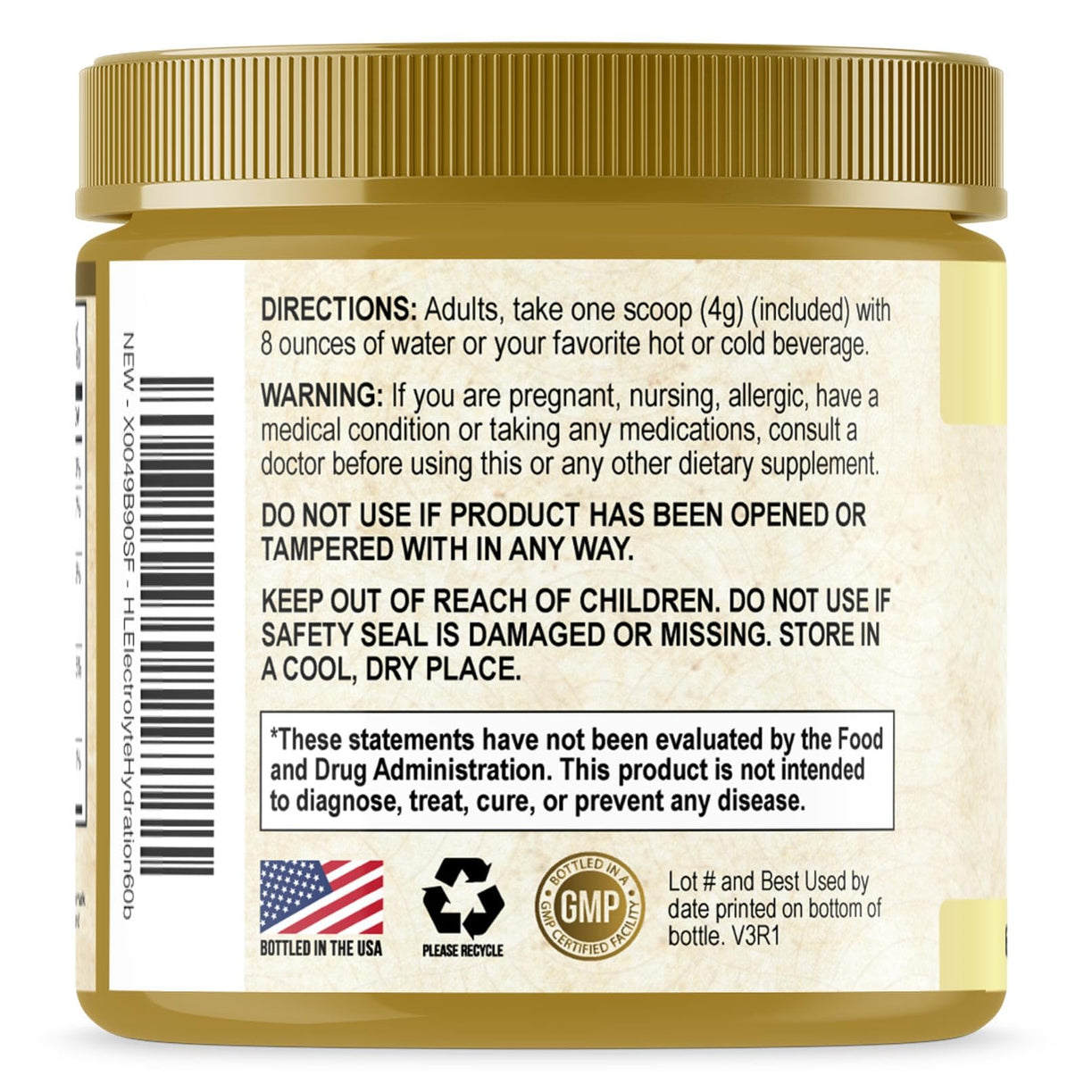 Hydration Replenisher Daily Electrolyte Drink Mix â€“ Rapid Hydration Powder with 6 Electrolytes & Minerals, Zero Sugar, Keto, Vegan, Non-GMO & Sugar-Free Electrolyte Powder Tub - 60 Servings