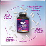 NAC Supplement â€“ N-Acetyl L-Cysteine 1200mg â€“ Supports Liver, Lung & Immune Health - Antioxidants for Respiratory Support & Fight Free Radicals â€“ High Absorption, Non-GMO, Gluten-Free â€“ 120 Capsules