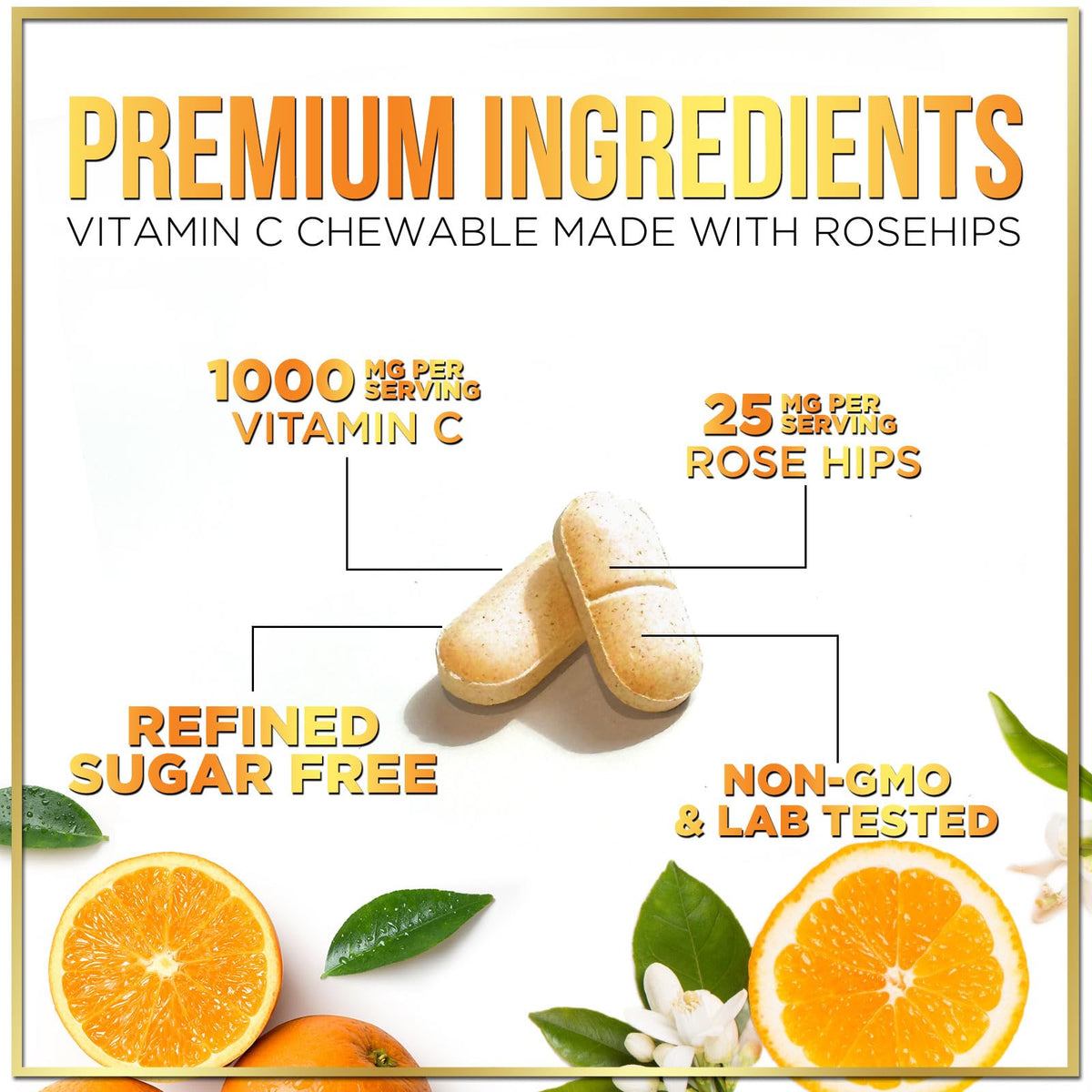 Vitamin C with Rose Hips, 1,000 mg – 60 Count