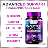 Magnesium Supplement for Women & Men - 140mg Total Magnesium from 1000mg Magnesium Glycinate to Support Muscle, Nerve, Bone & Heart Health - Natural, Vegan, High Absorption & Chelated