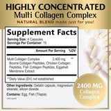 Collagen Peptides for Women & Men - Type I, II, III, V, X Multi Collagen, Hydrolyzed Collagen Supplement Supports Hair, Nail, Skin, Bone and Joint Health with Vital Nutrients & Proteins - 60 Count
