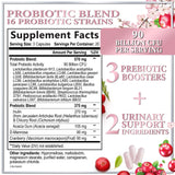 Probiotics for Women Supplement with Cranberry - 16 Premium Strains for PH Balance, Digestive Health, Vaginal & Immune Support, 90 Billion CFU, Women's Probiotic, UT, & Feminine Health - 60 Capsules