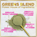 Greens Blend Superfood - Super Greens Powder Smoothie Mix for Energy & Digestive Health Support with Probiotics, Organic Spirulina, Chlorella, Beet Root Powder, Vegan Superfood Powder