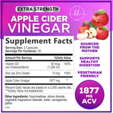 Apple Cider Vinegar Capsules - ACV Supplements with Vitamin D3 & Zinc for Detox & Cleanse, Gluten Free & Non-GMO, Vegetarian ACV Pills for Digestion, Energy & Immune Support - 60 Count