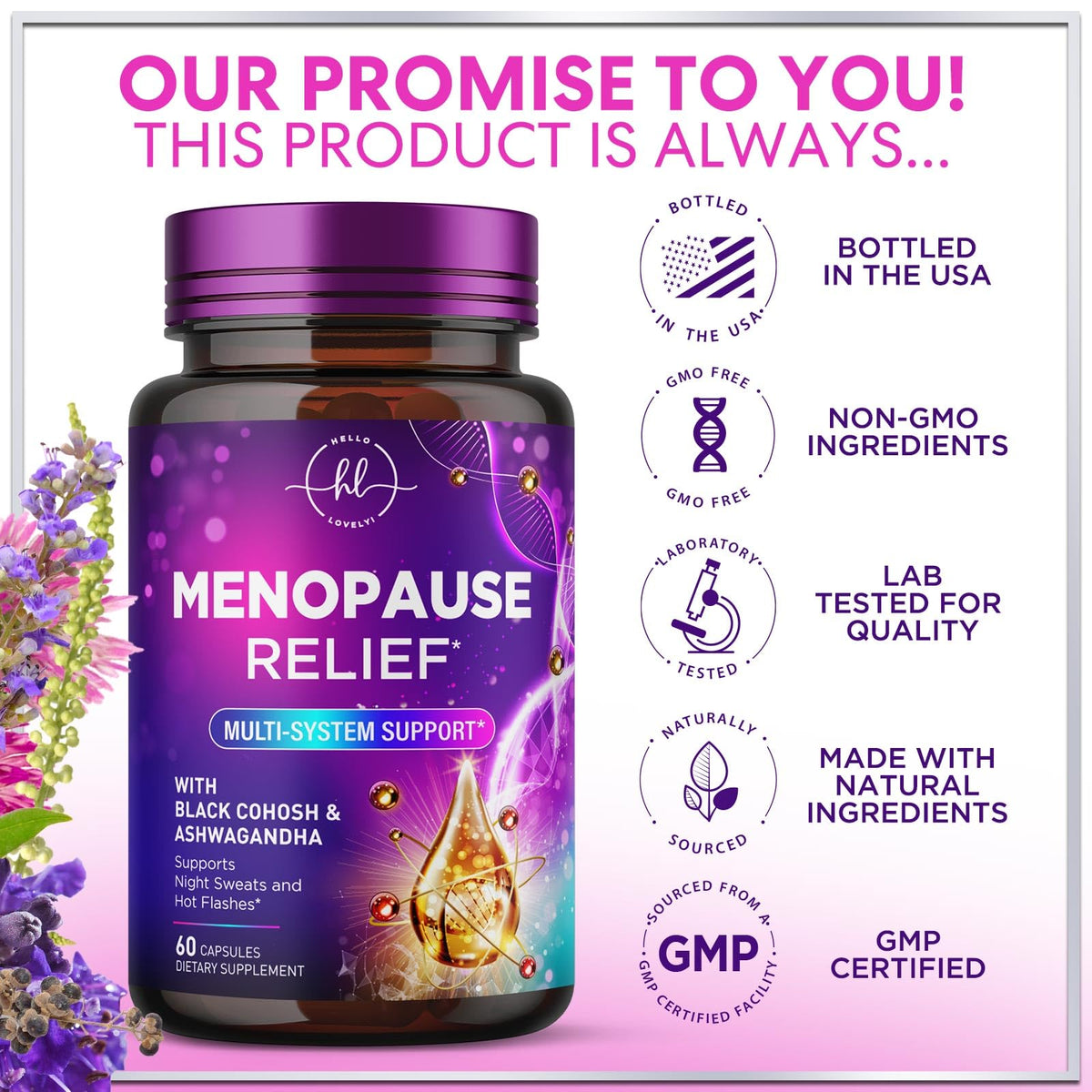 Menopause Support with Black Cohosh, 1,256 mg