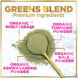 Greens Blend Superfood - Super Greens Powder Smoothie Mix for Energy & Digestive Health Support with Probiotics, Organic Spirulina, Chlorella, Beet Root Powder, Vegan Superfood Powder
