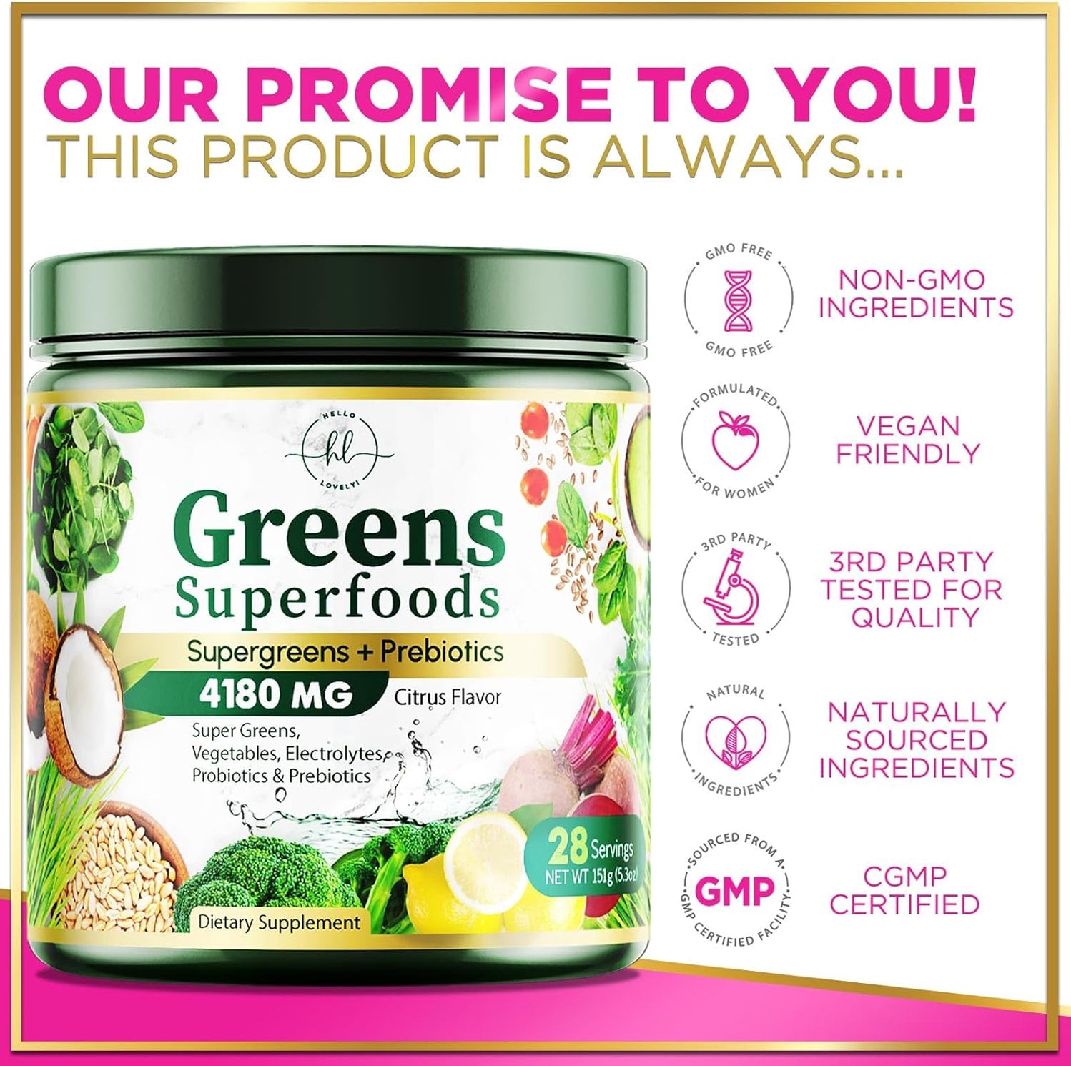 Greens Blend Superfood Super Greens Powder Smoothie Mix For Energy And — Hello Lovely 7957