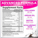 Hair, Skin & Nails Vitamin with Biotin 5000mcg - Hair Vitamins for Women, Keratin & Hair Health, Infused with Argan Oil, Collagen & Hyaluronic Acid, Supports Hair Growth Supplement - 60 Count