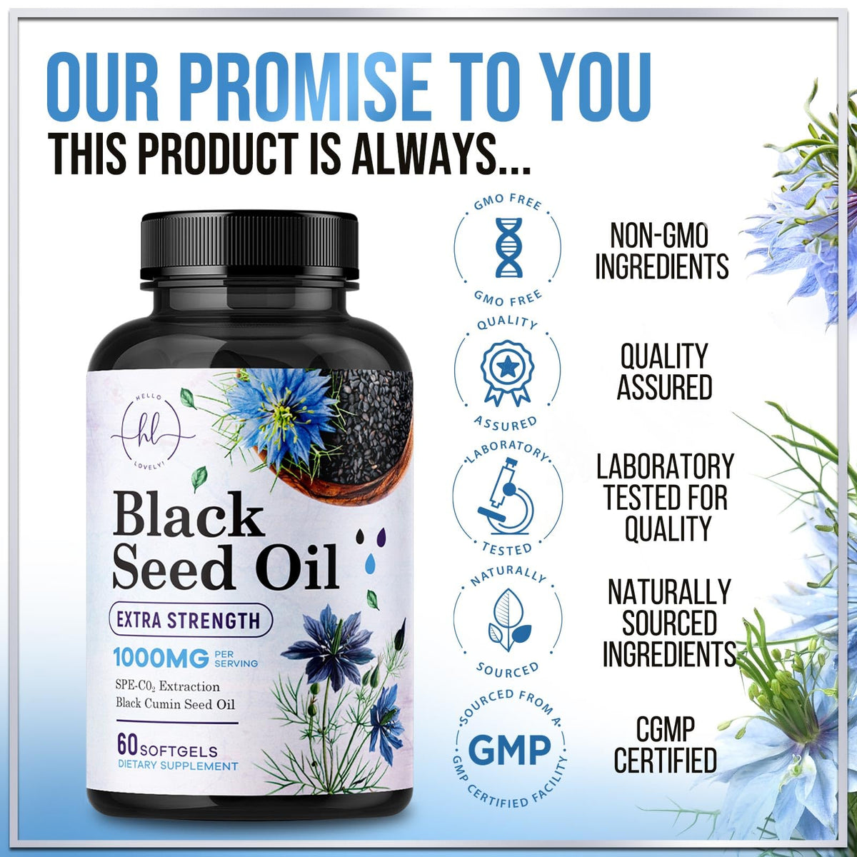 Black Seed Oil, 1,000 mg – 60 Count