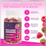 Collagen Gummies - Collagen Peptides Gummies with Biotin Supplement - Healthy Hair, Skin & Nails Support, Gummy Vitamins Hydrolyzed Collagen Vitamin for Women & Men Supplements, Non-GMO