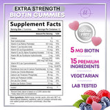 Hair Growth Vitamins Biotin 5000 mcg Supports Women's Thicker Hair, Premium Vegetarian, Non-GMO, Stronger Beautiful Skin & Nails, Lovely Hair Vitamin Supplement - 120 Count