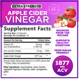 Apple Cider Vinegar Capsules - ACV Supplements with Vitamin D3 & Zinc for Detox & Cleanse, Gluten Free & Non-GMO, Vegetarian ACV Pills for Digestion, Energy & Immune Support