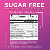 Premium Calcium Gummies - Sugar-Free + Vitamin D3, Bone Health & Immune Support, Supports Teeth & Bone Strength - Chewable Calcium Gummy Nutrition Supplement, Non-GMO, Berry Flavor Chews