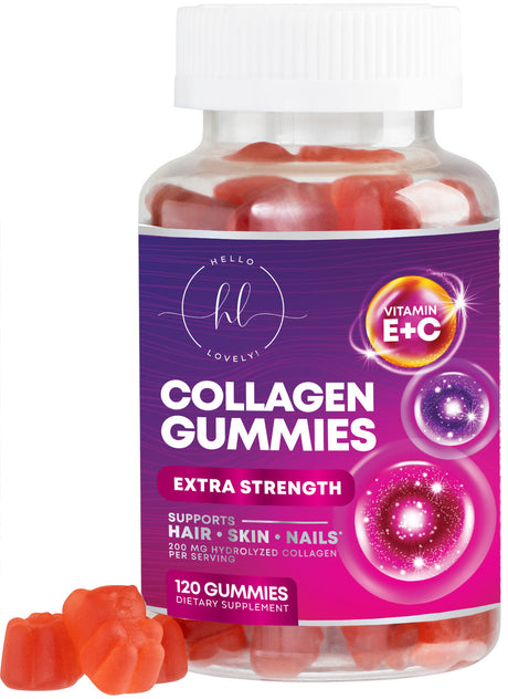 Collagen Gummies - Collagen Peptides Gummies with Biotin Supplement - Healthy Hair, Skin & Nails Support, Gummy Vitamins Hydrolyzed Collagen Vitamin for Women & Men Supplements, Non-GMO