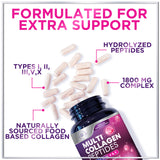 Multi Collagen Peptides - Extra Strength Collagen Supplement, Supports Healthy Skin, Hair, Nails & Joints, Hydrolyzed Collagen Complex Type I, II, III, V & X - Grass Fed, Non GMO